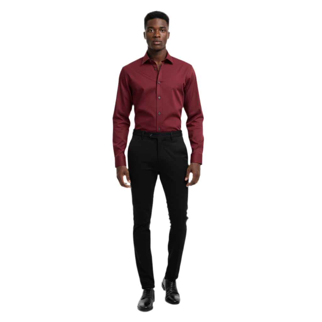 Burgundy Formal Shirt – Slim Fit