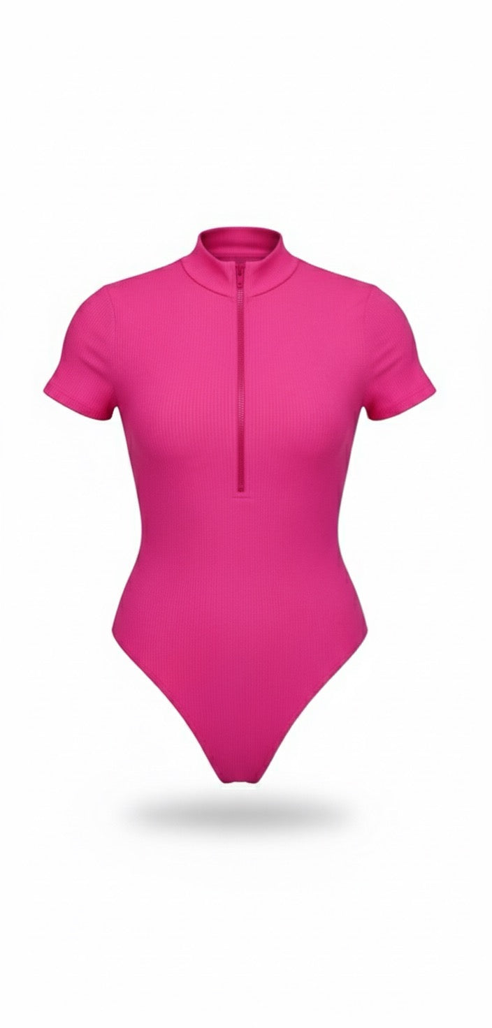 The Seamless Zip Rib Bodysuit