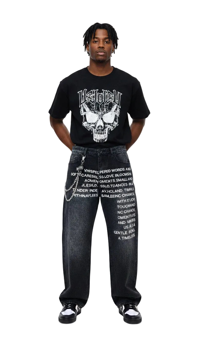 Whisper Script Baggy Jeans