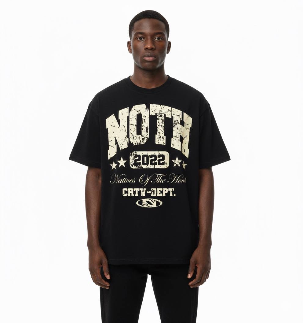 Natives Of The Hood "Love & Chaos" Creative Dept. Heavyweight Graphic Tee – Black