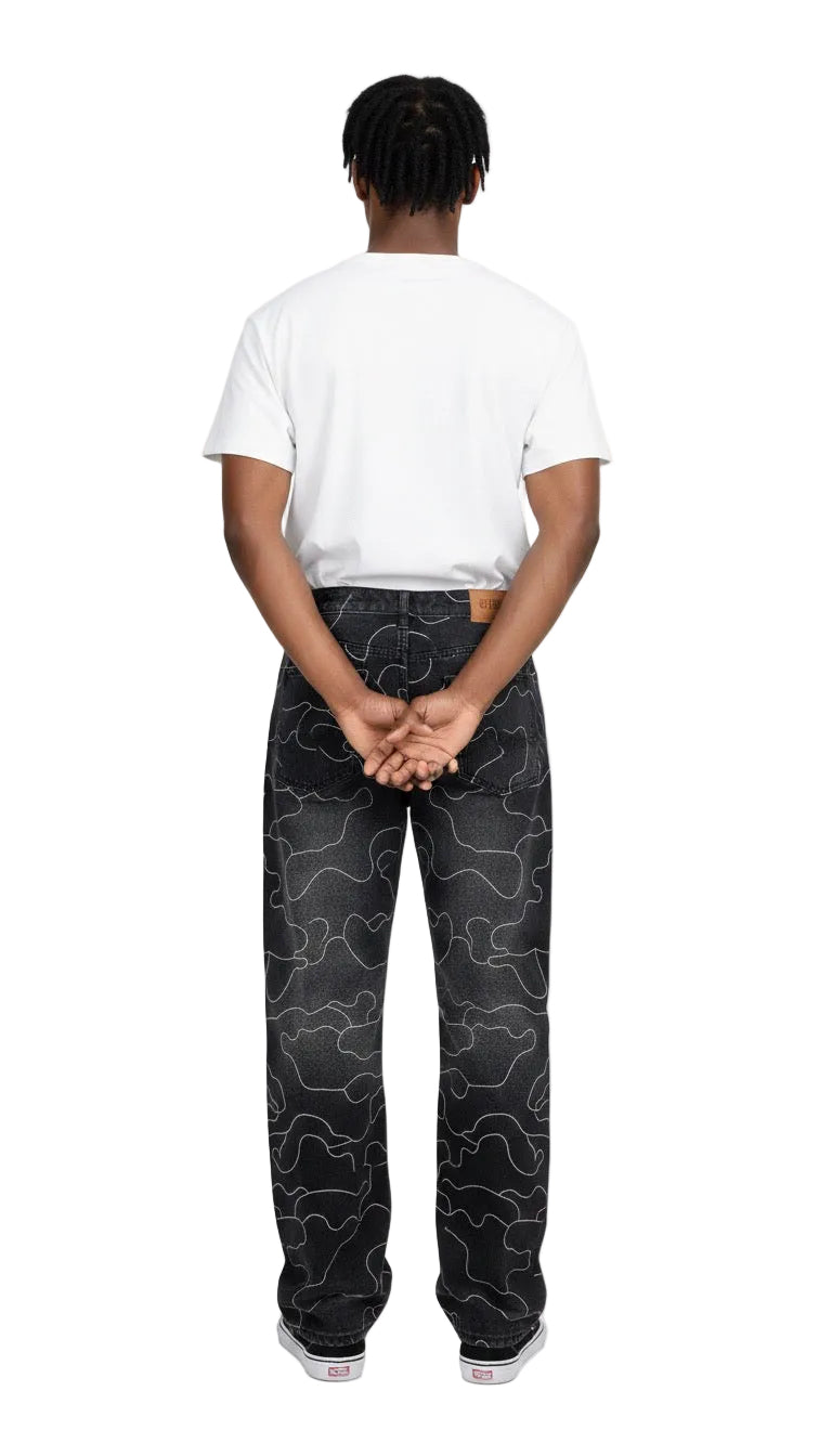 Nebula Trace" Beaded Contour Jeans