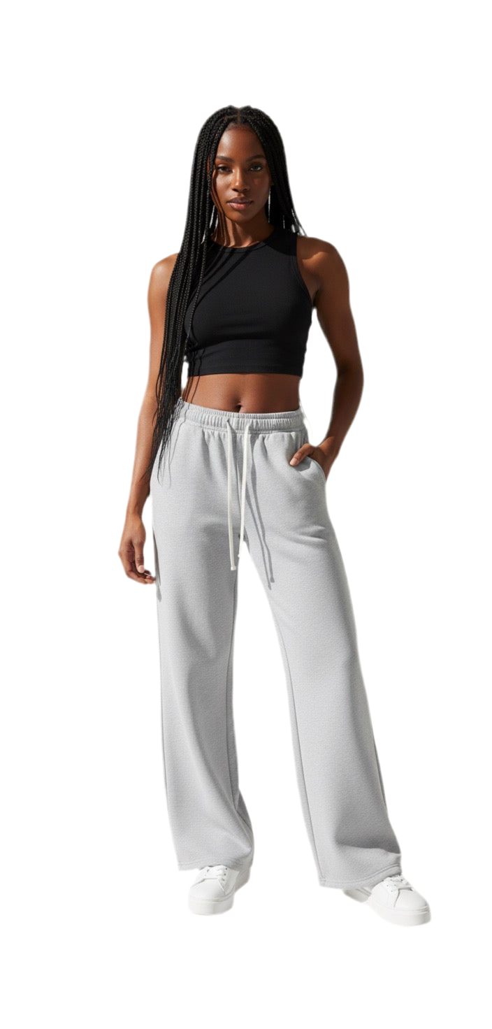 Light Grey Wide-Leg Sweatpants (Pre-Used)