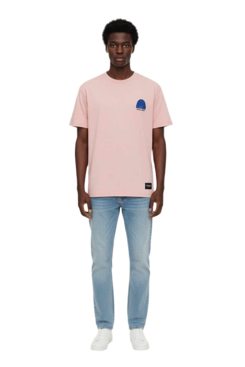 Wool Beat” Embroidered Tee (Pink)