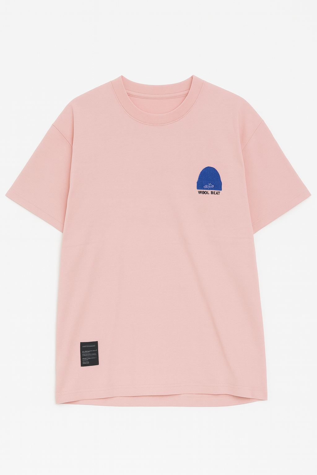 Wool Beat” Embroidered Tee (Pink)