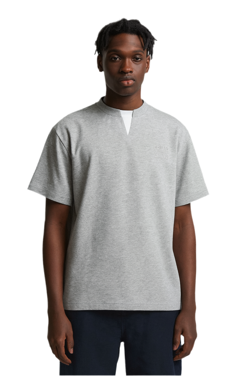 Chill Club Double Collar Tee – Grey