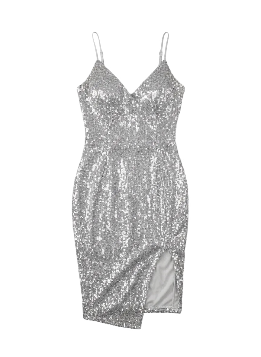 Silver Sparkle Midi Dress Pre-Owned