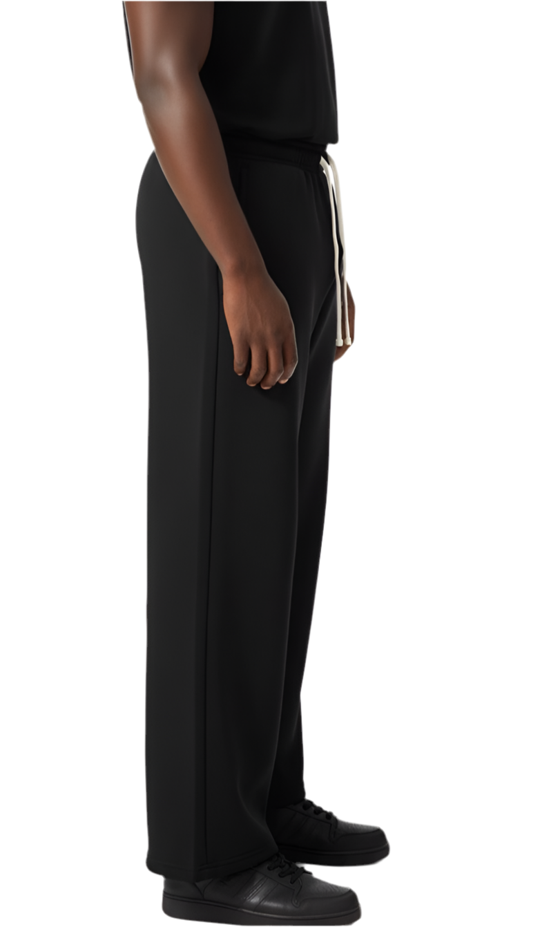 Black Wide-Leg Sweatpants