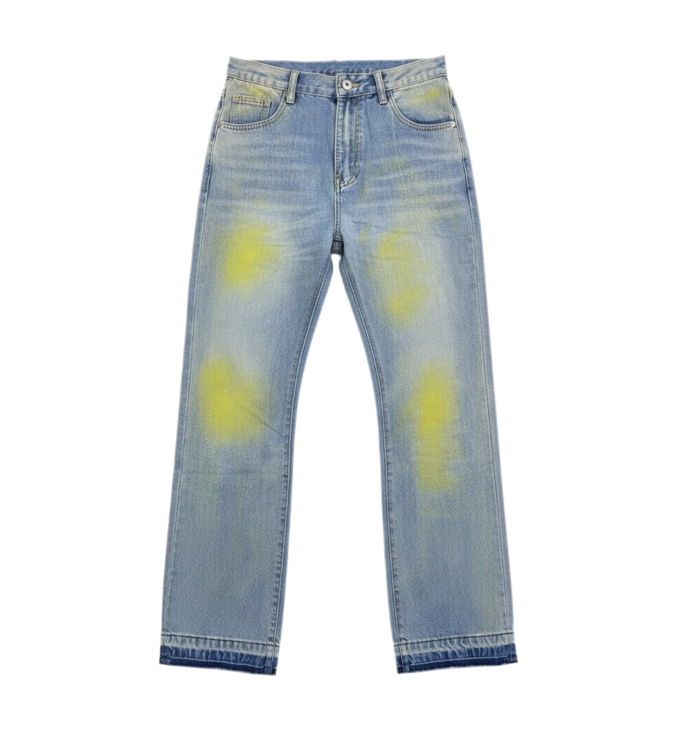 1. Yellow Wash Vintage Denim Jeans