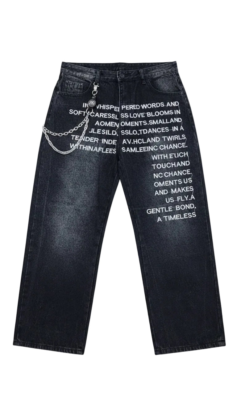 Whisper Script Baggy Jeans
