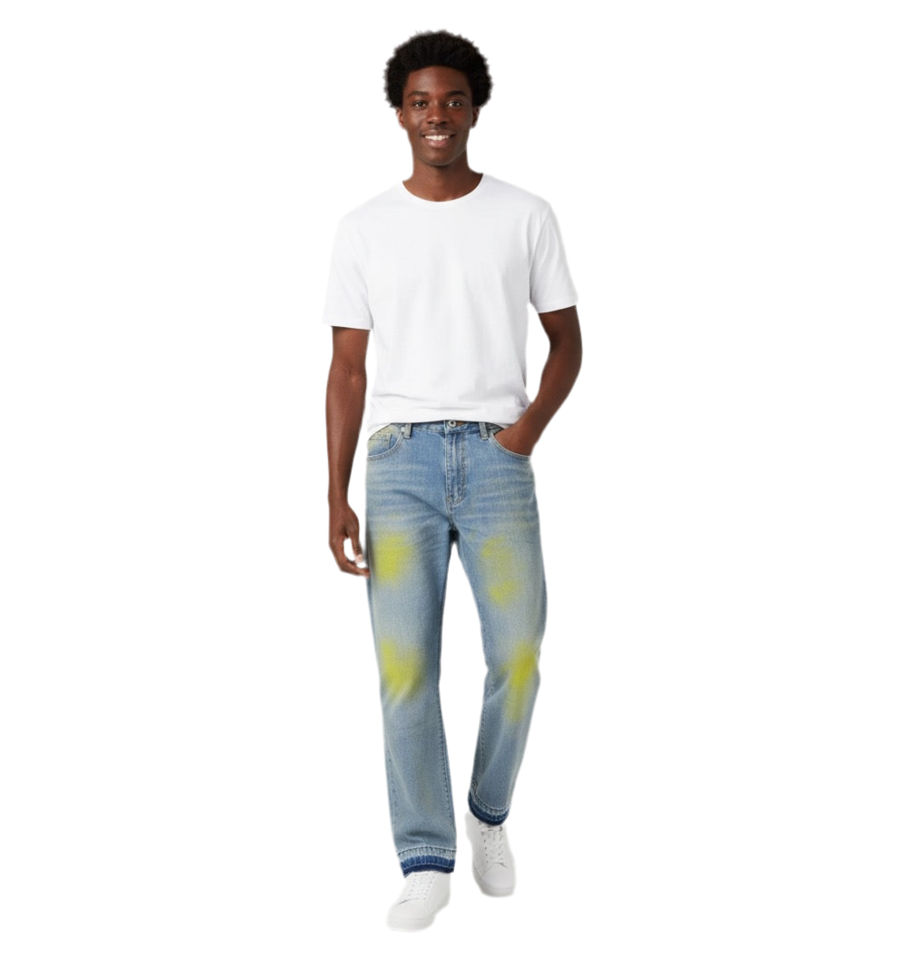1. Yellow Wash Vintage Denim Jeans