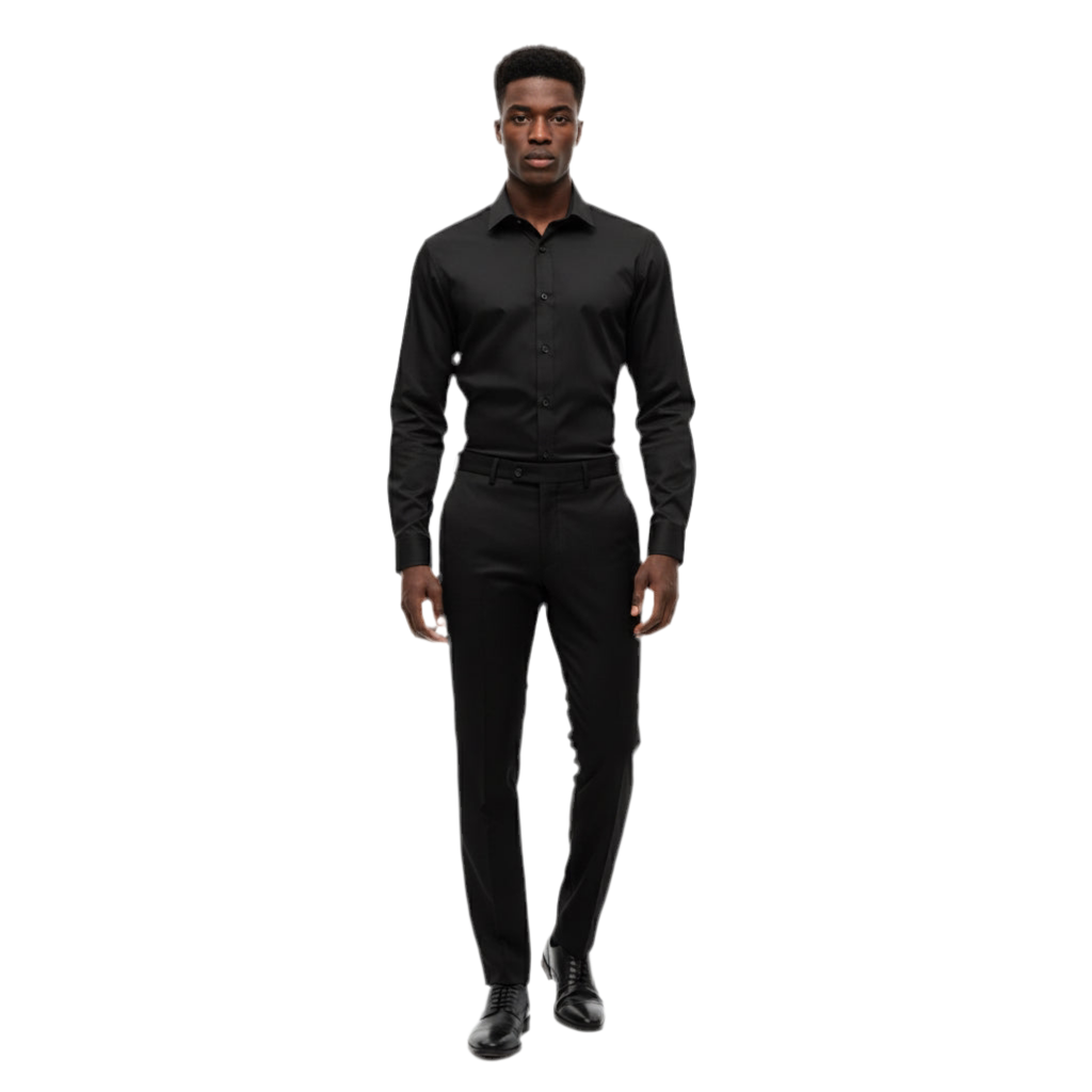 Jet Black Dress Shirt – Premium Finish