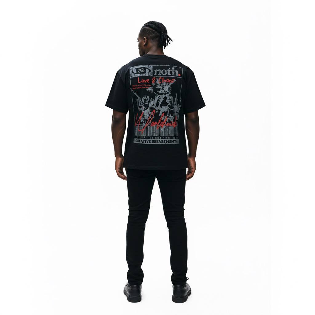 Natives Of The Hood "Love & Chaos" Creative Dept. Heavyweight Tee – Black
