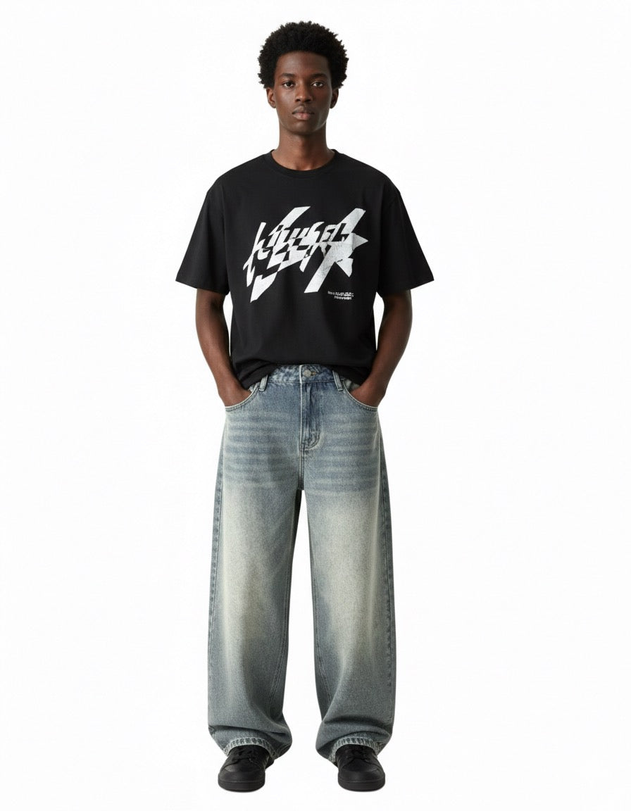 Light Wash Wide-Leg Jeans