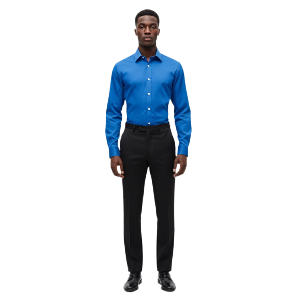 Royal Blue Slim-Fit Dress Shirt