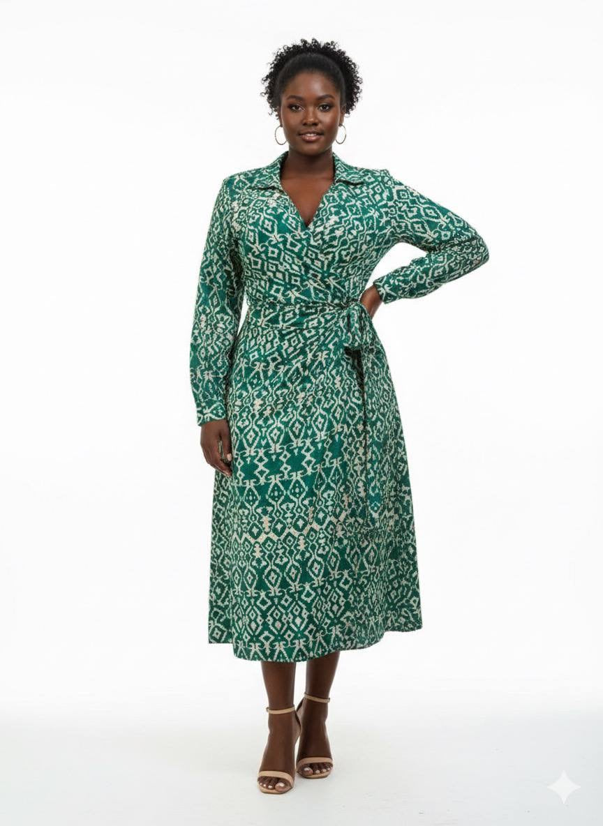 Mauve Meadow Ruched Midi