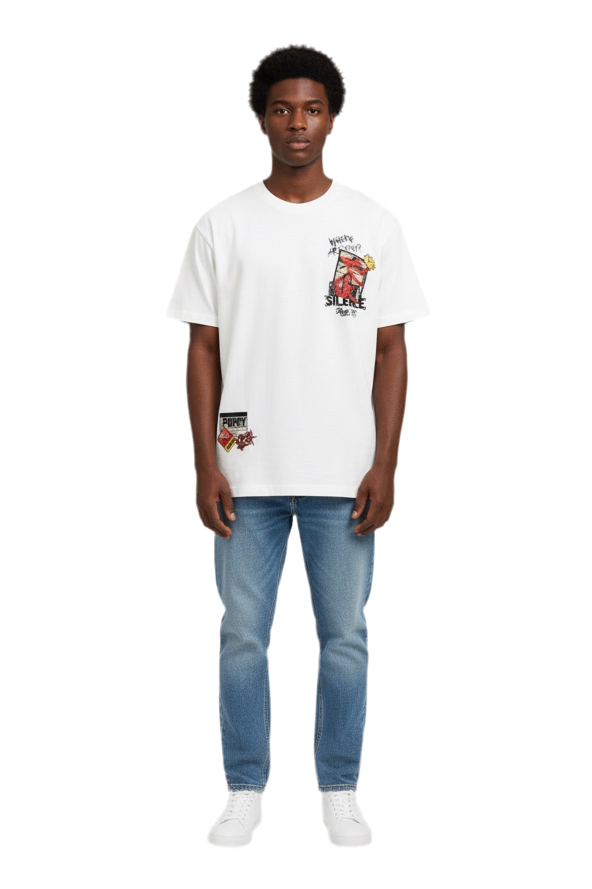 Break the Silence Graphic Tee – White